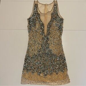 Cocktail Sequin Embellished Mini Dress